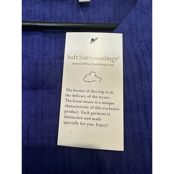 NWT Soft Surroundings Size Medium Remi Linen Blend Gauze Shift Dress Textured - Picture 5 of 14